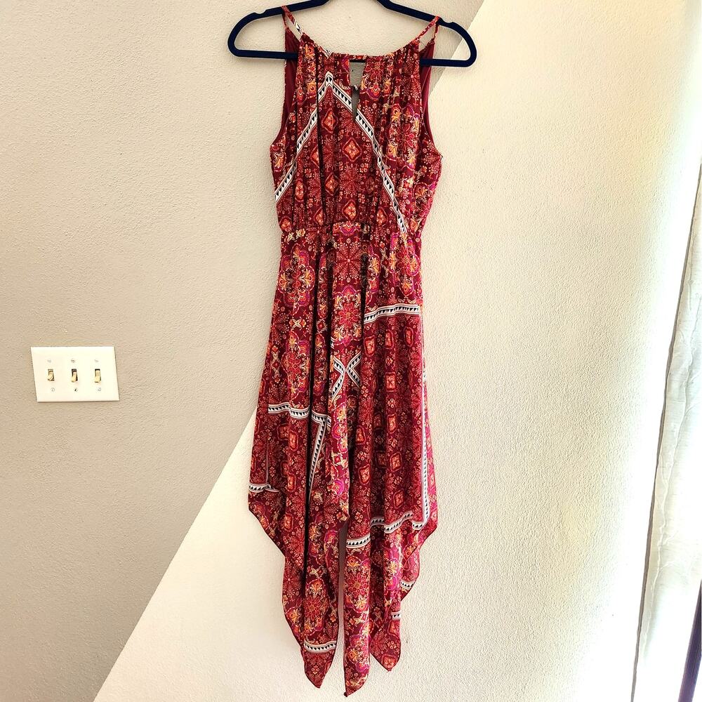 My Michelle handkerchief hem patchwork midi dress S